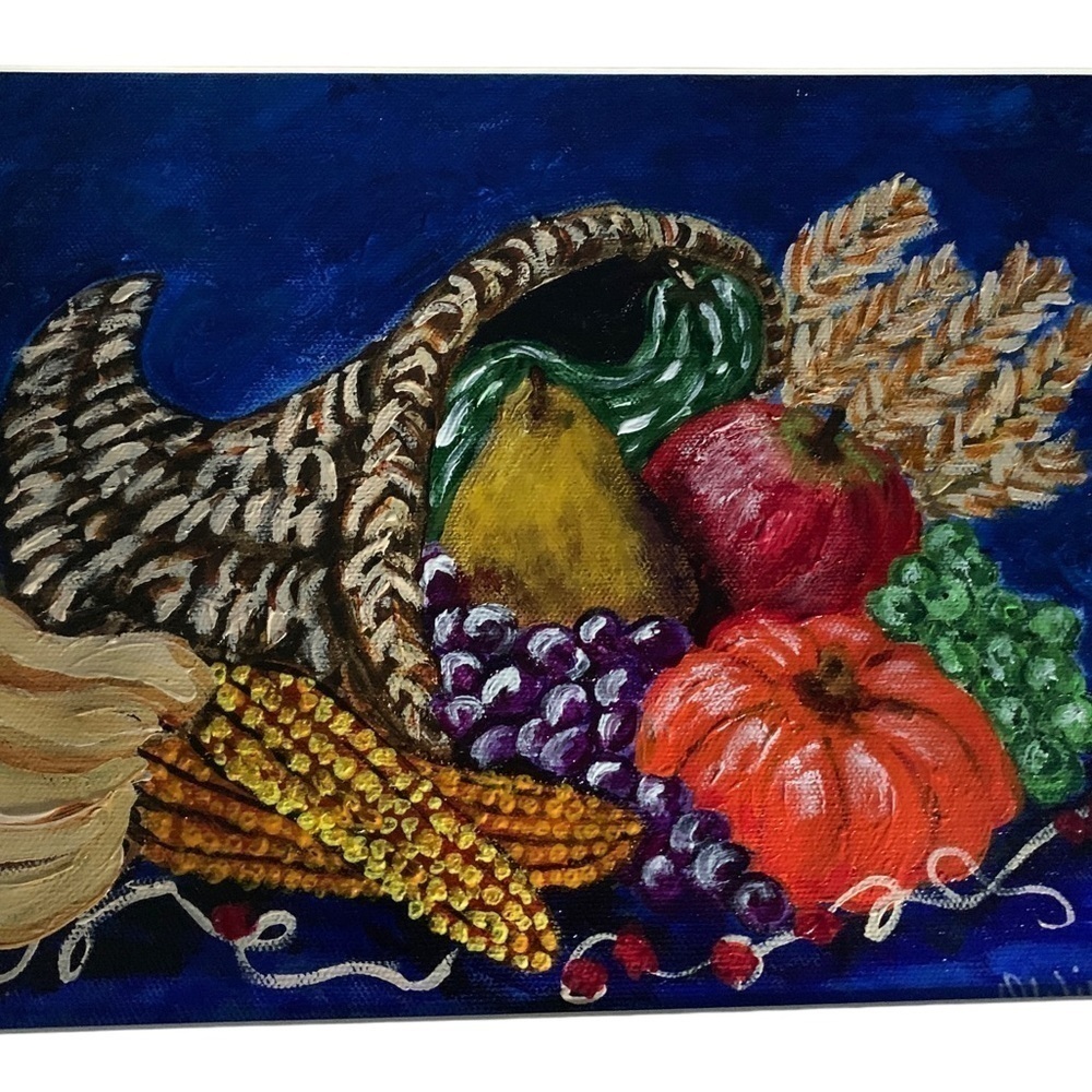 Original Acrylic Artwork Thanksgiving Cornucopia - Picture 8 of 12
